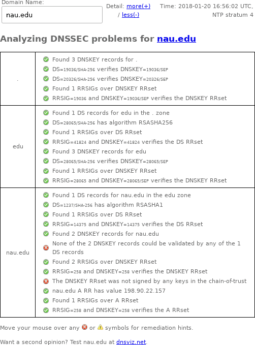 January 20, 2018 nau.edu DNSSEC outage