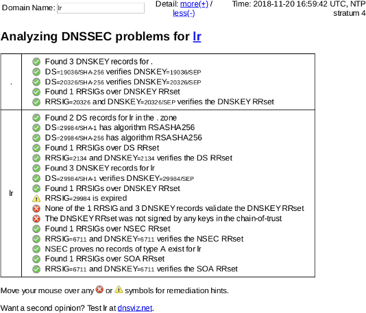 November 20, 2018 .lr DNSSEC outage