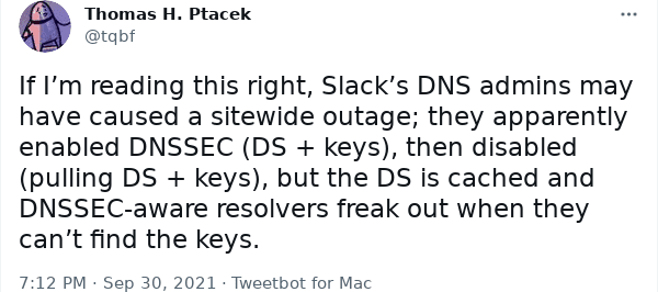 slack.com dnssec outage september 30, 2021