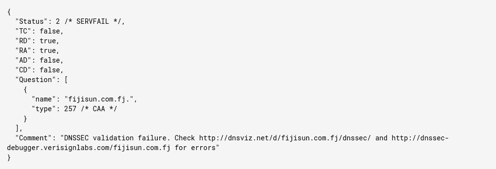 .fj DNSSEC outage